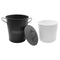 BAR BUTLER ICE BUCKET WITH HANDLES, PLASTIC LINER & LID GREY & MOTTLED WHITE, 3LT (195MM DIAX230MM)