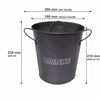 BAR BUTLER ICE BUCKET WITH HANDLES, PLASTIC LINER & LID GREY & MOTTLED WHITE, 3LT (195MM DIAX230MM)