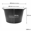 BAR BUTLER WINE BUCKET WITH HANDLES GREY AND MOTTLED WHITE 18LT ON BLACK STAND, (455/390MMX715MM)