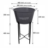 BAR BUTLER WINE BUCKET WITH HANDLES GREY AND MOTTLED WHITE 18LT ON BLACK STAND, (455/390MMX715MM)