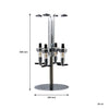 BAR BUTLER 4 BOTTLE TOT MEASURE DISPENSERS 25ML ON A ROTARY STAND, (240MMX240X550MM)