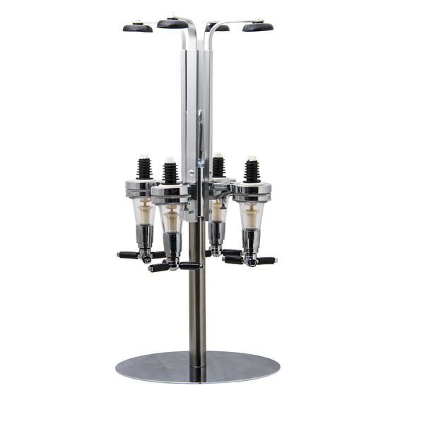 BAR BUTLER 4 BOTTLE TOT MEASURE DISPENSERS 25ML ON A ROTARY STAND, (240MMX240X550MM)