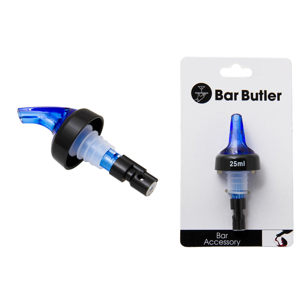 BAR BUTLER TOT MEASURE POURER BLUE PLASTIC, 25ML (30MM DIAX100MM)