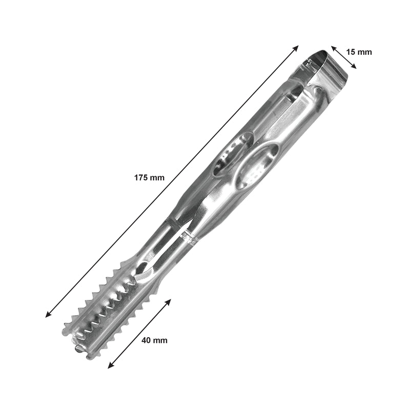 BAR BUTLER ICE TONG WITH SERRATED GRIPS ST STEEL, (175X15MM)