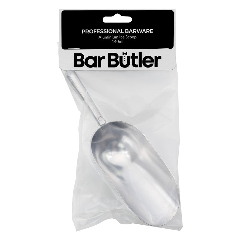 BAR BUTLER ALUMINIUM ROUND ICE SCOOP, 140ML (180X58X45MM)