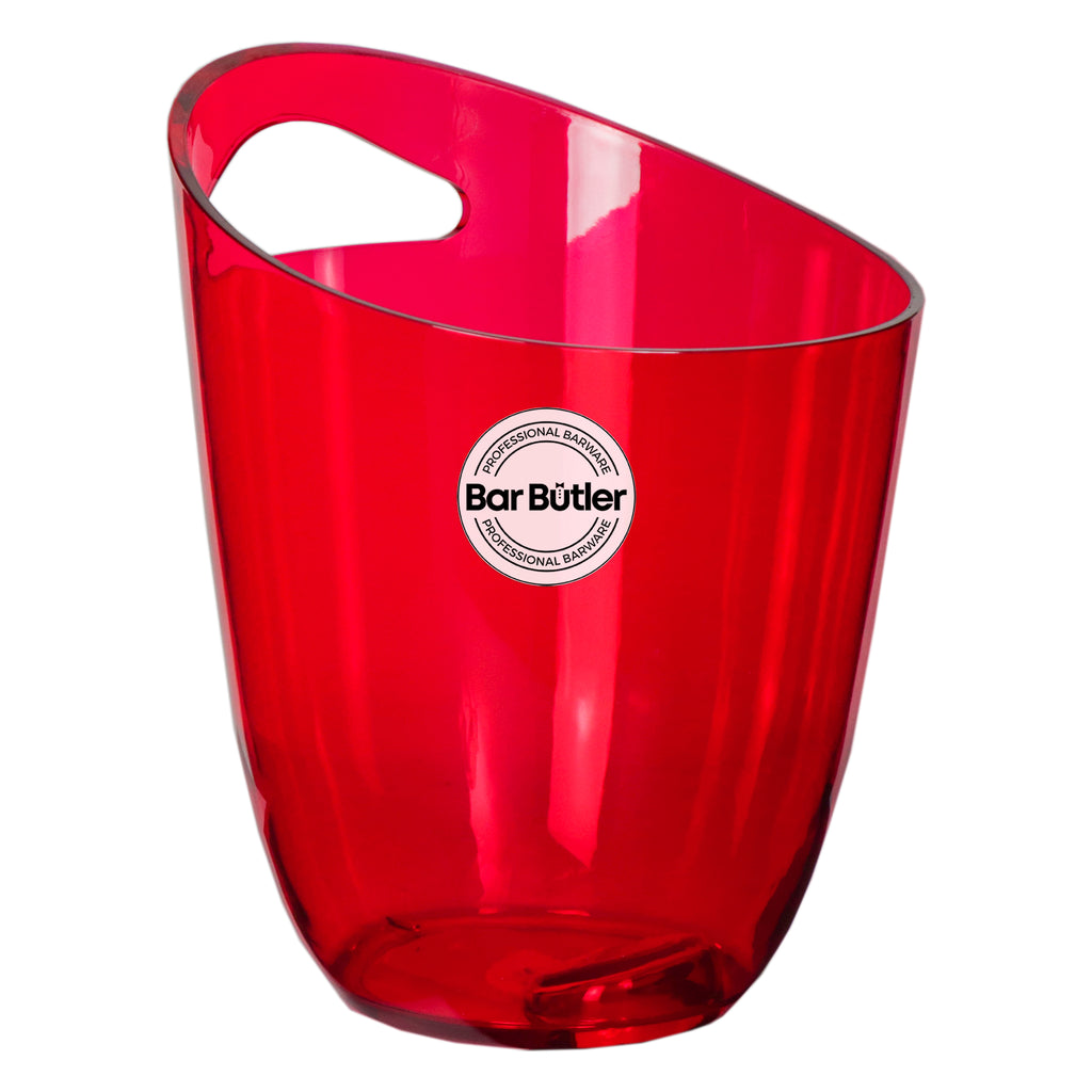 BAR BUTLER WINE BUCKET TRANSPARENT RED PS PLASTIC, 3LT (190MM DIX240MM)