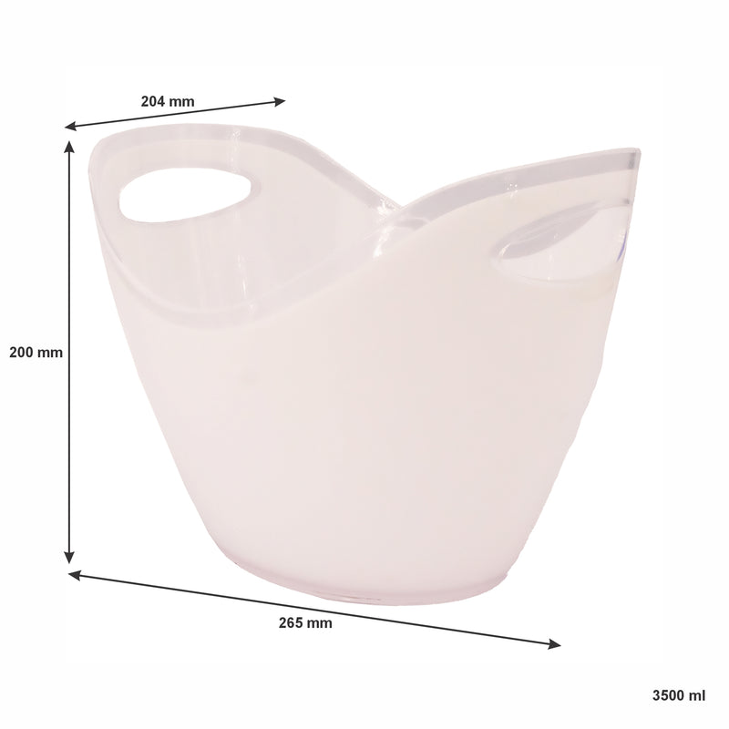 BAR BUTLER WINE BUCKET OVAL WHITE THICK PS PLASTIC (4MM), 3.5LT (265X204X200MM)