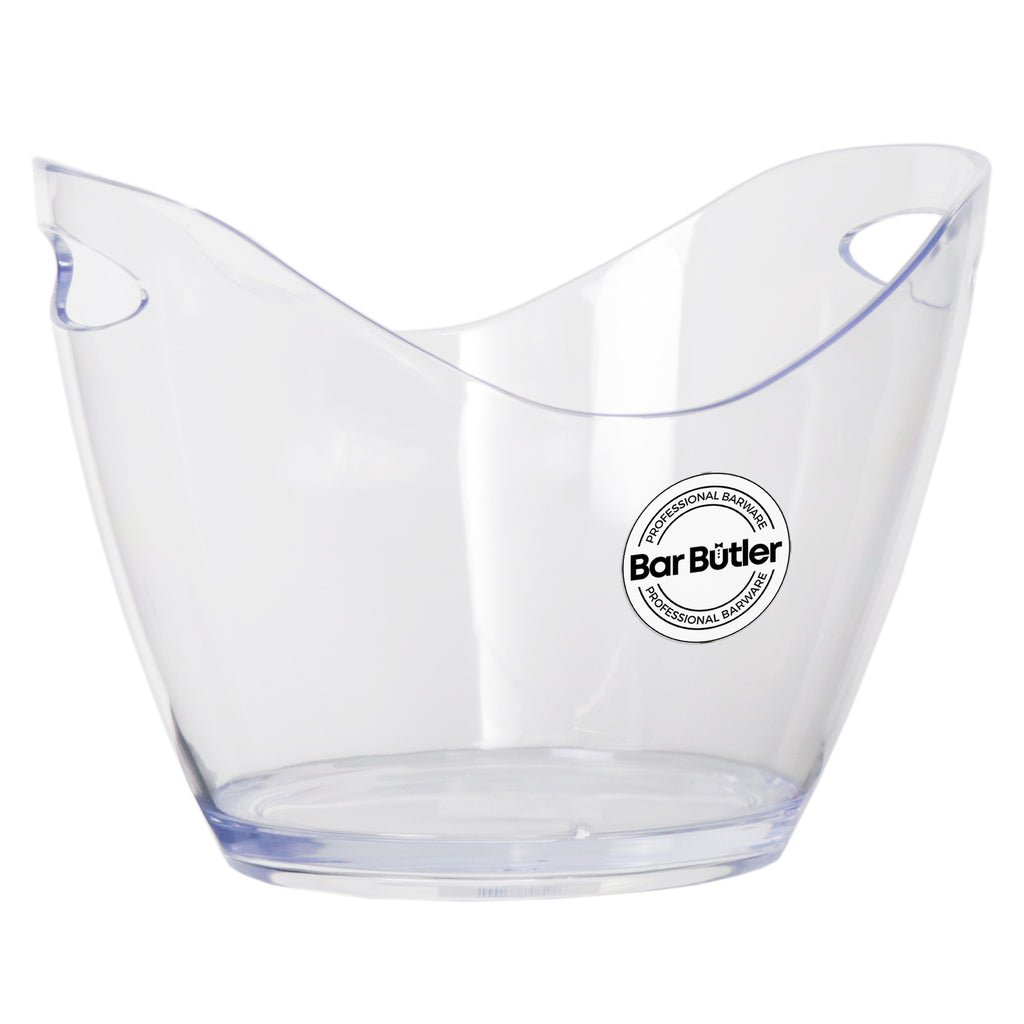 BAR BUTLER WINE BUCKET OVAL CLEAR PS PLASTIC, 4LT (270X205X155MM)