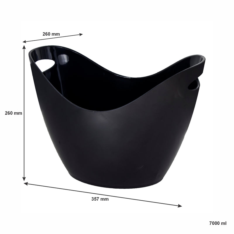 BAR BUTLER WINE BUCKET OVAL BLACK PS PLASTIC, 7LT (357X260X260MM)