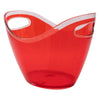 BAR BUTLER WINE ICE BUCKET OVAL RED THICK PS PLASTIC (4MM), 3.5LT (265X204X200MM)