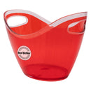 BAR BUTLER WINE ICE BUCKET OVAL RED THICK PS PLASTIC (4MM), 3.5LT (265X204X200MM)