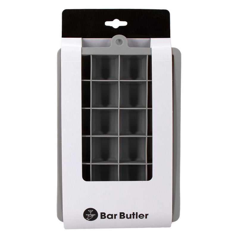 BAR BUTLER GREY SILICONE ICE CUBE (24) TRAY, (195X125X25MM)