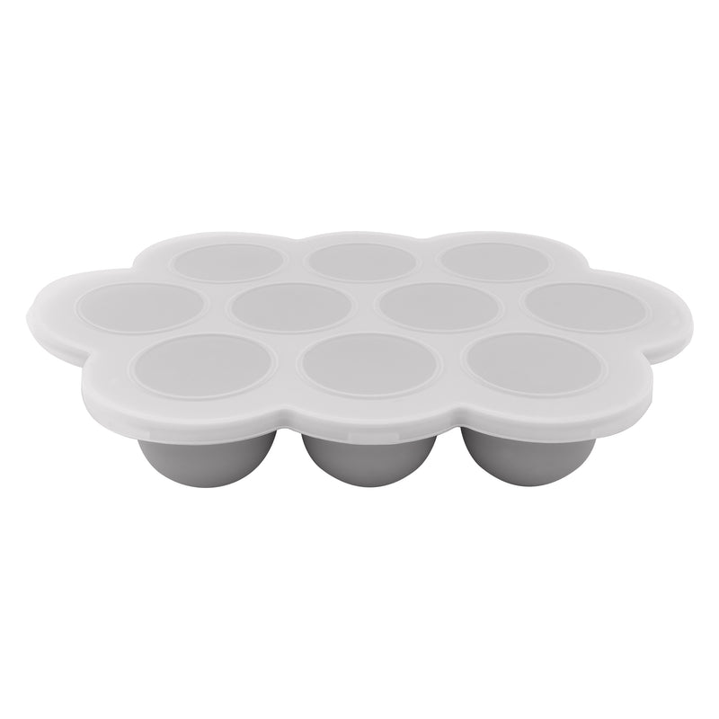 BAR BUTLER ICE/BABY FOOD SILICONE MOULD (10) WITH COVER GREY, (225X160X40MM)