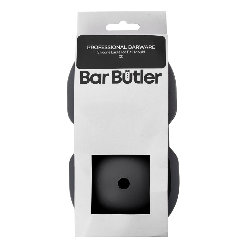 BAR BUTLER LARGE 2 BALL ICE MOULD GREY SILICONE, (175X95X70MM)