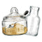 REGENT GLASS SUGAR BOWL 540ML & CREAMER 340ML WITH SPOON 3 PIECE SET, (120X115MM l 75MM DIAX140MM)