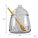 REGENT GLASS HONEY DISPENSER WITH LID & DRIPPER 3 PIECE SET, 590ML (110MM DIAX145MM)