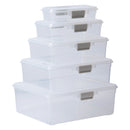 REGENT PLASTIC PINKI STORAGE BOX CLEAR & GREY, 450ML (190X130X45MM)