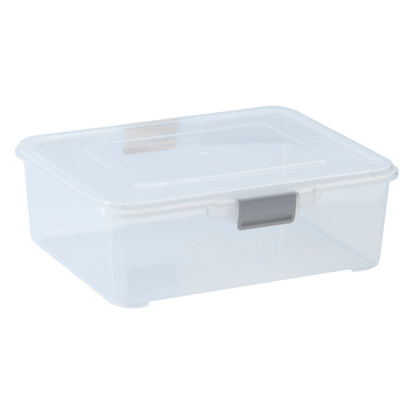 REGENT PLASTIC PINKI STORAGE BOX CLEAR & GREY, 2.2LT (240X280X80MM)