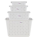 REGENT PLASTIC HARMONY LINE LARGE BASKET CLEAR & GREY, (345X280X130MM)