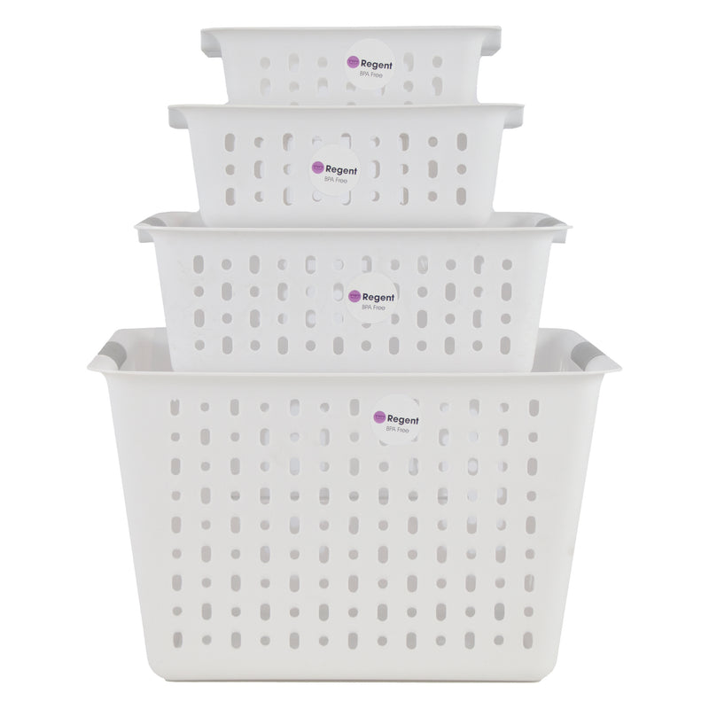 REGENT PLASTIC HARMONY LINE SMALL BASKET CLEAR & GREY, (240X175X90MM)