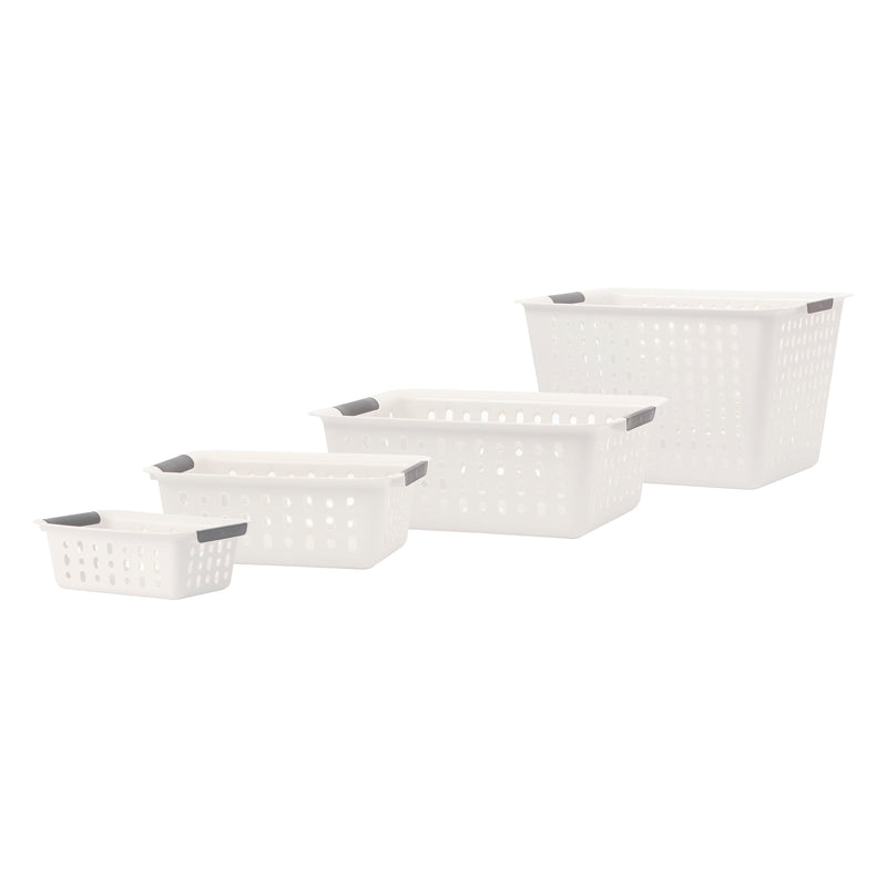 REGENT PLASTIC HARMONY LINE LARGE BASKET CLEAR & GREY, (345X280X130MM)