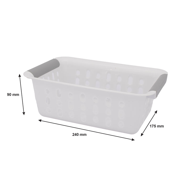 REGENT PLASTIC HARMONY LINE SMALL BASKET CLEAR & GREY, (240X175X90MM)