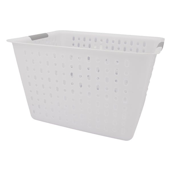 REGENT PLASTIC HARMONY LINE DEEP STORAGE BASKET WITH GRIP HANDLES CLEAR & GREY, (410X345X255MM)