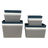 REGENT PLASTIC NEW KNIT BASKET MED, ASST. COLOURS BLUE, GREY AND WHITE (295X235X130M)