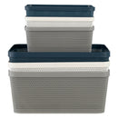 REGENT PLASTIC NEW KNIT BASKET LARGE, ASST. COLOURS BLUE, GREY AND WHITE (360X295X150MM)