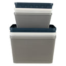 REGENT PLASTIC NEW KNIT BASKET MED, ASST. COLOURS BLUE, GREY AND WHITE (295X235X130M)