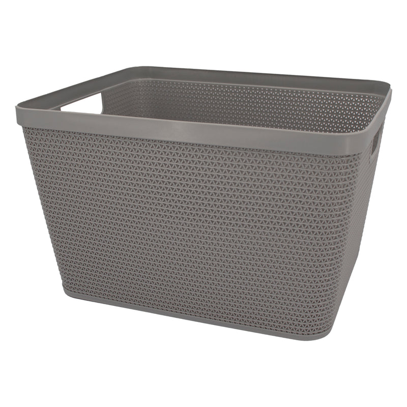 REGENT PLASTIC NEW KNIT DEEP BASKET LARGE, ASST. COLOURS BLUE, GREY AND WHITE (360X295X215MM)