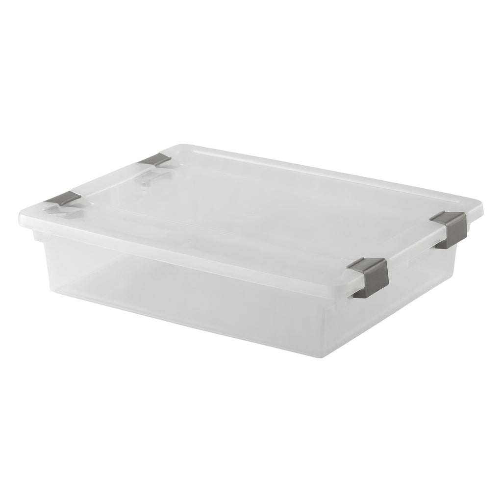 REGENT PLASTIC CLIPPY BOX LARGE, CLEAR & GREY, (355X280X85MM)