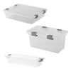 REGENT PLASTIC CLIPPY BOX MEDIUM, CLEAR & GREY, (275X165X135MM)