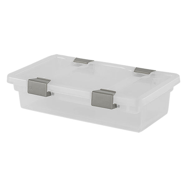 REGENT PLASTIC CLIPPY BOX SMALL, CLEAR & GREY (275X165X70MM)