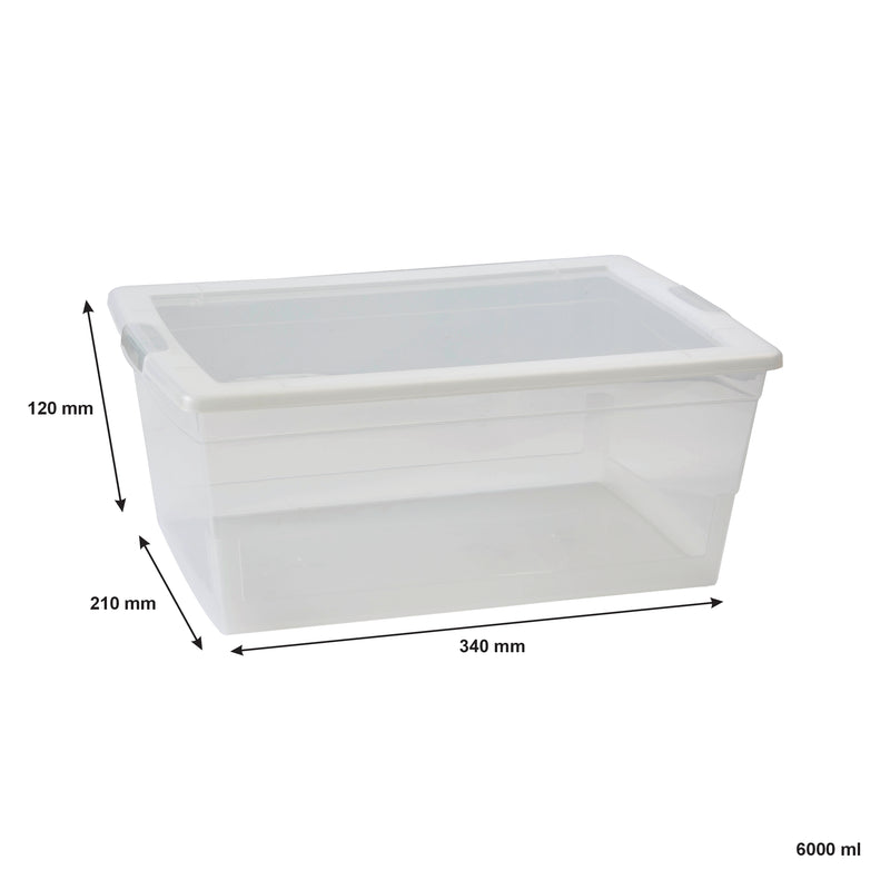 REGENT PLASTIC KEY RECT. STORAGE BOX MEDIUM CLEAR, 6LT (340X210X120MM)