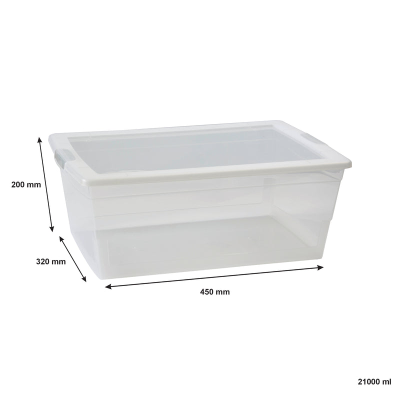 REGENT PLASTIC KEY RECT. STORAGE BOX XX-LARGE CLEAR, 21LT (450X320X200MM)