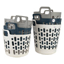 REGENT PLASTIC ZEUS ROUND FLEXI LAUNDRY BASKET SMALL, 30LT AST. BLU, L/GR & WHT (390X415X355MM)