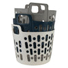 REGENT PLASTIC ZEUS ROUND FLEXI LAUNDRY BASKET SMALL, 30LT AST. BLU, L/GR & WHT (390X415X355MM)