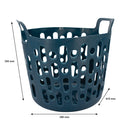 REGENT PLASTIC ZEUS ROUND FLEXI LAUNDRY BASKET SMALL, 30LT AST. BLU, L/GR & WHT (390X415X355MM)