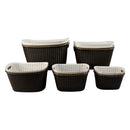 REGENT PLASTIC EDEN OVAL BASKET WITH HANDLES MINI, ASST. WHT, BGE & CHOC (315X215X160MM)