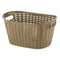 REGENT PLASTIC EDEN OVAL BASKET WITH HANDLES MINI, ASST. WHT, BGE & CHOC (315X215X160MM)