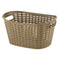 REGENT PLASTIC EDEN OVAL BASKET WITH HANDLES SMALL, AST. WHT, BGE & CHOC (365X255X190MM)