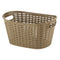 REGENT PLASTIC EDEN OVAL BASKET WITH HANDLES MEDIUM, ASST. WHT, BGE & CHOC (425X295X220MM)