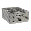 REGENT PLASTIC BOHO RECTANGULAR BASKET LARGE GREY,  (340X135X130MMM)