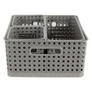 REGENT PLASTIC BOHO RECTANGULAR BASKET LARGE GREY,  (340X135X130MMM)