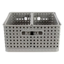 REGENT PLASTIC BOHO RECTANGULAR BASKET LARGE GREY,  (340X135X130MMM)