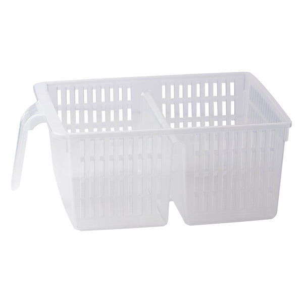 REGENT PLASTIC FRIDGE & PANTRY DEEP BASKET WITH VERTICAL DIVIDER CLEAR,  (330X240X130MM)