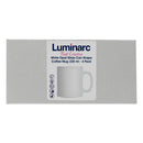 LUMINARC WHITE OPAL GLASS CAN SHAPE COFFEE MUG 4 PACK, (320ML)