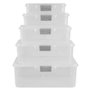 REGENT PLASTIC PINKI STORAGE BOX CLEAR & GREY, 450ML (190X130X45MM)