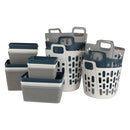 REGENT PLASTIC NEW KNIT BASKET LARGE, ASST. COLOURS BLUE, GREY AND WHITE (360X295X150MM)